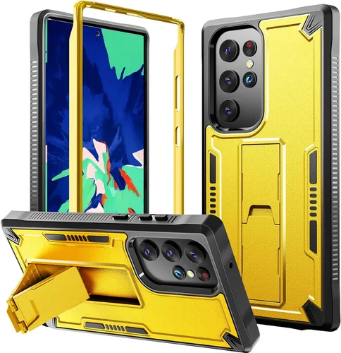 Vista 10 de URBANITE Funda protectora resistente a prueba de golpes para Samsung Galaxy S21 FE 5G, de grado militar, con protector de pantalla y soporte