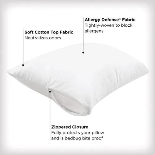 Vista 6 de YAMIL'S Home Essential Primium - Protector de almohada 100% impermeable con cremallera, tamaño estándar (juego de 2), blanco, a prueba de ácaros