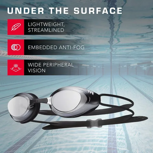 Vista 4 de TYR Blackhawk Racing Swim Goggles - Adult Swimming Goggles for Men and Women - Anti-Fog, UVA/UVB Protection, Watertight