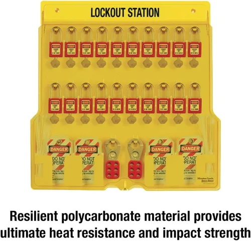 Vista 3 de Master Lock 1484BP410 Lockout Tagout Estación de candado