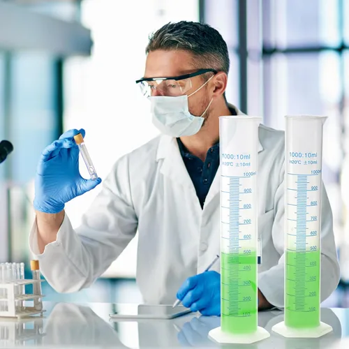 Vista 6 de Bekith Paquete de 4 cilindros graduados de plástico de 33.8 fl oz con base estable, cilindro de medición de plástico de 2 caras, cilindro