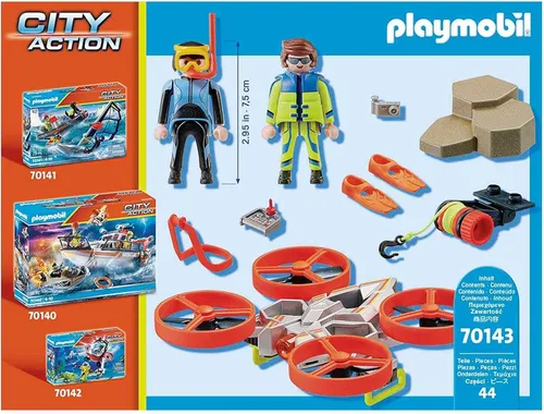 Vista 5 de Playmobil Rescate de buceadores con dron
