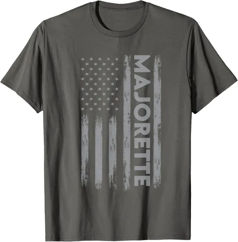 Vista 39 de Great Majorette - Camiseta de bastón giratorio con diseño de bandera de Estados Unidos, Negro, S