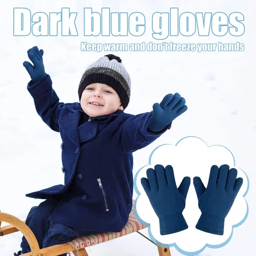 Vista 7 de SATINIOR 3 pares de guantes de invierno de forro polar para niños y niñas, guantes cálidos para niños y niñas, suministros de actividades al aire