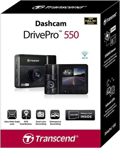 Vista 7 de Transcend Drivepro 550 Cámara de tablero de doble lente DashCam TS-DP550A-64G