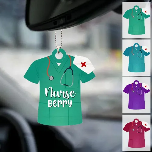 Vista 10 de Adorno colgante personalizado de enfermera publicado para regalos para ella - Adorno colgante para árbol de Navidad, regalo personalizado