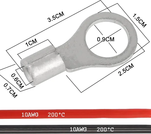 Vista 3 de XMSJSIY - Cables de batería solar de calibre 10, cables inversores