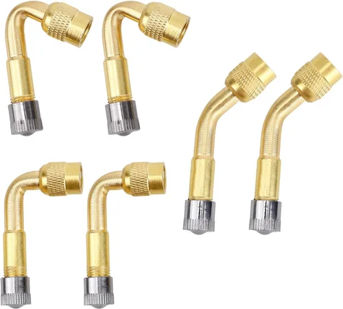 Vista 8 de Gosknor 2 piezas Extensión de Vástago de Válvula de Neumático, Adaptador de Extensión de Válvula de Inflado de Neumático de 45 Grados, Extensión