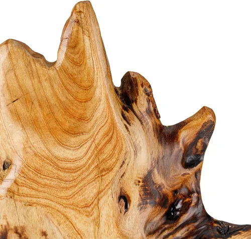 Vista 4 de Escultura irregular de madera de raíz tallada a mano, escultura abstracta de pie para decoración del hogar, estatua de mesa con borde natural
