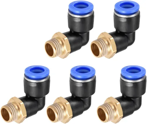 Vista 10 de M METERXITY Paquete de 10 accesorios de codo macho de tubo de empuje para conectar, conexión rápida de empuje de aire neumático, se aplica a