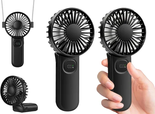 Vista 8 de VanSmaGo Ventilador de refrigeración de hielo turbo portátil de mano, velocidad (1-100) ventilador personal recargable [3600 mAH] Mini ventilador