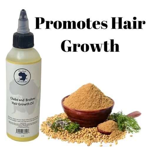 Vista 5 de EBONY'S BEAUTY HAIR AND SKIN CARE Aceite para el crecimiento del cabello seco dañado por Chebe y Brahmi africano, tintes y parabenos, ayuda a crecer