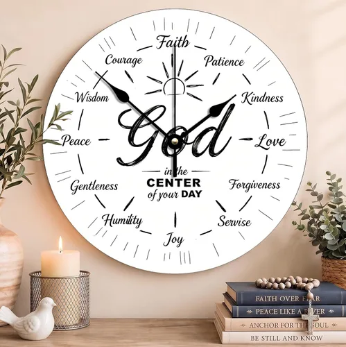 Vista 32 de Reloj con versículo bíblico con citas de Jesús, relojes de 0929Regalos Cristianos (2)
