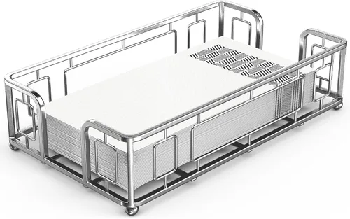 Vista 17 de Bandeja Soporte de Toallas de Invitados de Acrílico para Baño – Soporte Vertical para Toallas de Papel para Toallas de Mano Desechables, Organizador