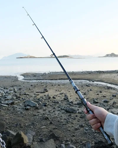 Vista 9 de Caña de pescar telescópica – Caña de viaje portátil ligera de fibra de carbono 42T para pesca de río de agua dulce, apta para principiantes y niños