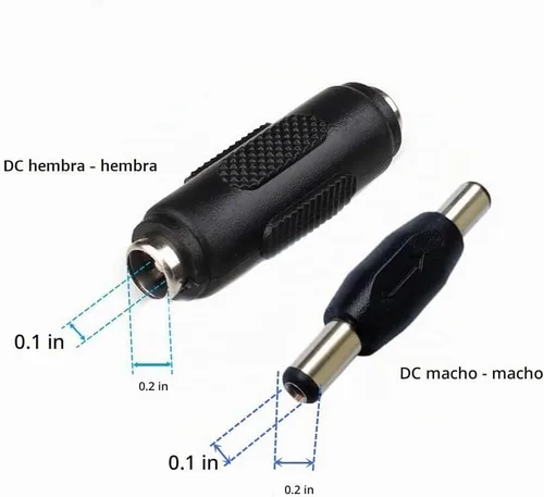 Vista 2 de Adaptador de conector de corriente CC de 10 unidades, 0.217 x 0.083 in, enchufe macho a macho, enchufe hembra a hembra para cámara de seguridad