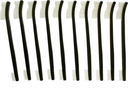 Vista 6 de SE Juego de 10 cepillos de limpieza de armas de doble extremo, kit de suministros de limpieza de armas, cepillos de cerdas de nylon de 7 pulgadas