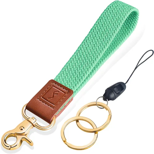 Vista 29 de Fishent Llavero de Muñeca Elástico, Cordones de Muñeca Trenzados Lindos para Llaves, Soporte de Llavero para Mujeres y Hombres, Correa de Muñeca