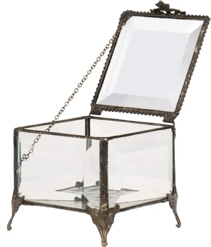 Vista 6 de J Devlin - Caja de cristal biselado transparente decorativa para joyas, caja 326