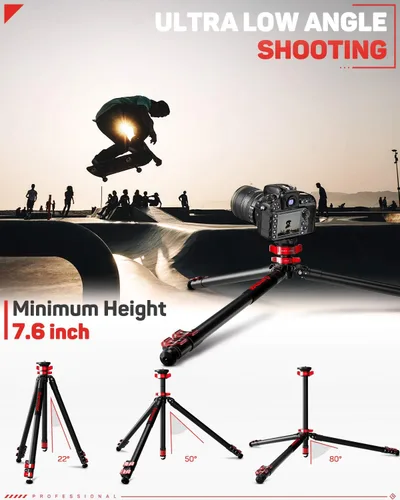 Vista 2 de IFOOTAGE TA6S - Trípode de video de aluminio para cámara profesional de 65