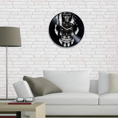 Vista 3 de Raiders - Reloj de pared deportivo de 12 pulgadas