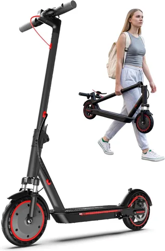 Vista 9 de Electric Scooter Adults, Folding E Scooter with 8.5/10 inch Tire,Front Suspension, Built in Side Light