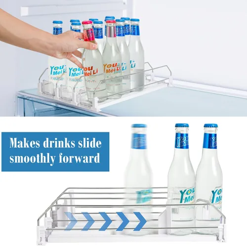 Vista 8 de hanmir Organizador de bebidas para refrigerador, dispensador de latas de soda de ancho ajustable para organizadores y almacenamiento