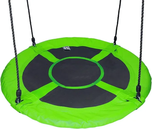 Vista 8 de Juego de asiento de columpio de árbol colgante de cuerda gigante con diseño de nido de disco, resistente, fácil de instalar, para niños y adultos