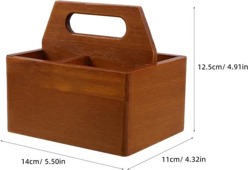 Vista 9 de SEWACC Vintage Wood Tea Bag Holder Box, 3 Compartment Organizer for Table