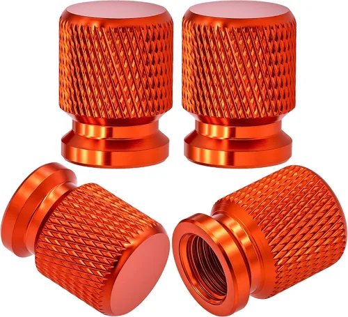 Vista 37 de 4 piezas de tapas de válvula de neumático con estilo púas, cubiertas de válvula de neumático universales de aleación de aluminio a prueba de polvo