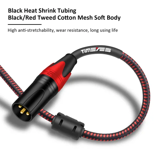 Vista 3 de XLR Patch Audio Cable - Cable de micrófono XLR macho a hembra - Cable de serpiente equilibrado - Cable de altavoz de 3 pulgadas