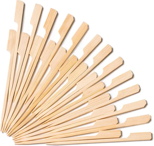 Vista 39 de PuTwo palillos de cóctel hechos a mano 300 unidades palillos de cóctel de bambú natural con cuentas cúbicas en los extremos, ecológicos, pinchos