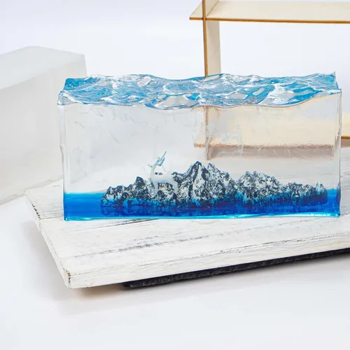Vista 4 de Juego de moldes de silicona de resina epoxi Sea Mountain Diorama Fish Tank Miniature