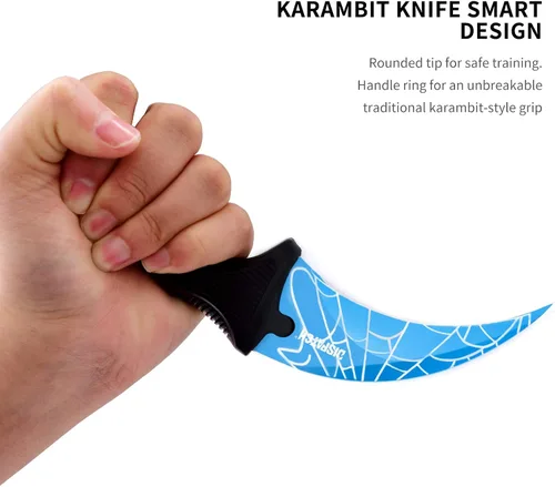 Vista 3 de Dispatch Karambit Cuchillo táctico de hoja fija para acampar, cuchillo de caza al aire libre con funda y cable, adecuado para senderismo, aventura