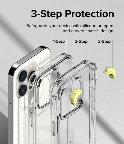Vista 5 de Ringke Fusion Plus [Tecnología de doble bolsillo de aire] Funda compatible con iPhone 14 Pro Max de 6.7 pulgadas, funda protectora transparente a