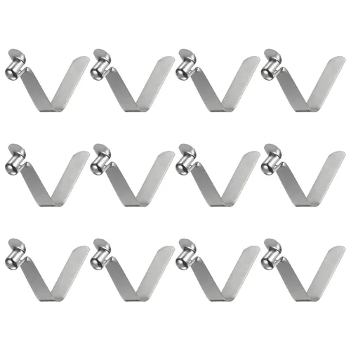 Vista 17 de HARFINGTON 12 unids botón único kayak paleta broche resorte clip 0.630x0.220 in 65Mn resorte acero en forma de V hueco elevación telescópica tubo