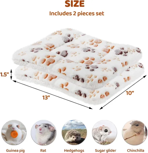 Vista 4 de Amakunft Tapete de cama lavable de conejillo de indias, 2 piezas, almohadilla de invierno de conejo para interiores, colchones cálidos de cama