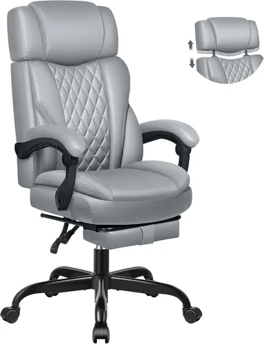 Vista 10 de Office Chair Flip Up Arms, Executive Leather Office Chair Ergonomic Desk Chair with Lumbar Support, Adjustable Headrest, Computer Chair Home Office