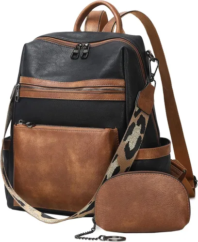 Vista 18 de AGLOD mochila de cuero para mujer, bolso de diseñador para damas, con correa para el hombro, bolso de trabajo de imitación, bolsos de mano