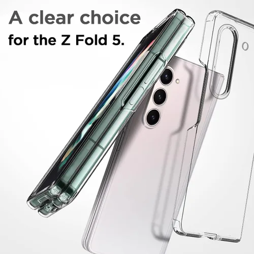 Vista 3 de AICase Funda protectora transparente para Samsung Galaxy Z Fold 5, [anti-amarillo] Slim Fit transparente Hard PC Funda protectora para Samsung Fold