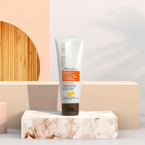 Vista 5 de Peter Lamas Naturals Exfoliating Facial Scrub para pieles sensibles Limpiador facial con enzimas de calabaza y granos de albaricoque Limpia