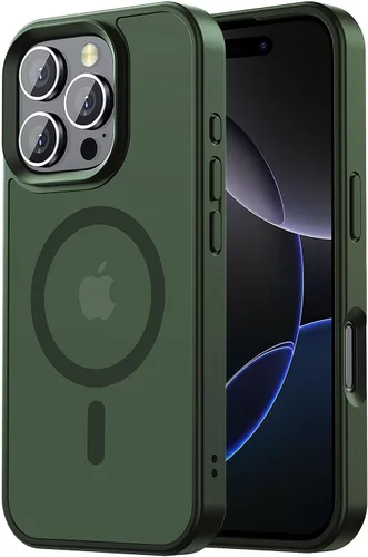 Vista 126 de Tigowos Funda Magnética para iPhone Air Compatible con MagSafe Resistente a Caídas de 16 Pies Cubierta Trasera con Sensación de Piel Mate a Prueba
