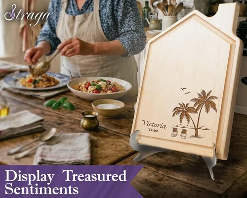 Vista 6 de Tabla de cortar personalizada para bodas en la playa – Tabla de charcutería grabada personalizada para parejas – Regalo náutico de playa tropical