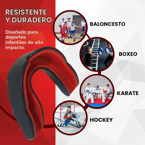 Vista 3 de Protector bucal deportivo para niños - Fútbol juvenil, baloncesto Negro