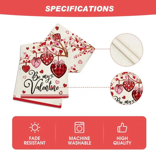 Vista 5 de Artoid Mode Camino de mesa de San Valentín con diseño de corazón a rayas, decoración de mesa de comedor para decoración de fiesta del hogar, 13 x 72