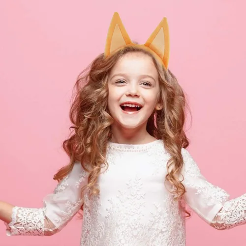 Vista 5 de PLUSMAYI Diadema de orejas de gato para niñas, 2 piezas bonita y encantadora diadema de orejas de gato de felpa para niños y adultos, diadema