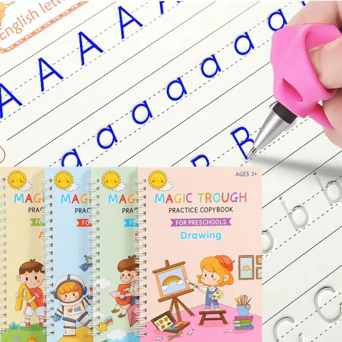 Vista 9 de Libros de escritura reutilizables con ranuras mágicas, libro de trabajo