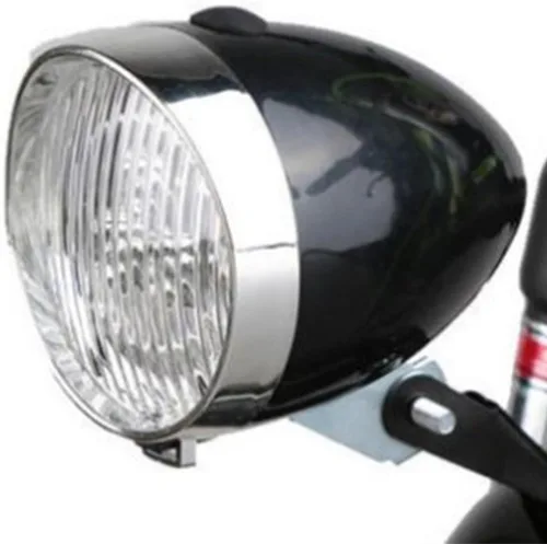 Vista 4 de Kadimendium Luz delantera de bicicleta, faro retro negro fácil de instalar con soporte para ciclismo ABS Construction, Weather proof, Fits