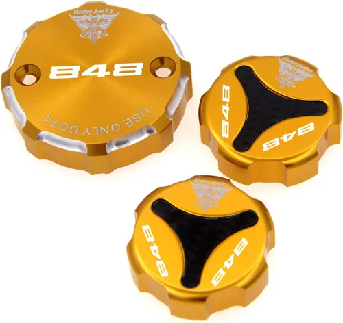 Vista 8 de Para Ducati 848/EVO 2008-2013 2009 2010 2011 2012 CNC aluminio motocicleta freno delantero embrague y tapa de depósito de líquido de freno trasero