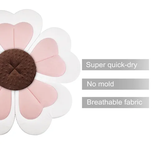 Vista 2 de PandaEar Almohadilla de baño para bebé recién nacido, asiento de baño de bebé a niños pequeños de 0 a 6 meses en adelante, pétalos de flores suaves